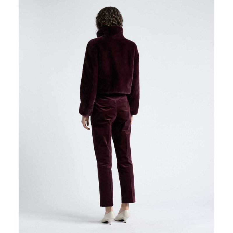 Cue Merlot Faux Fur Cropped Jacket image number 1